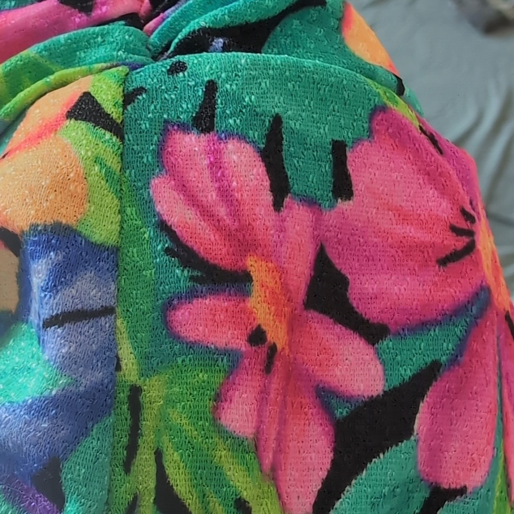 Vintage Le Cove High Waist Neon Floral Bikini Swimsuit - Picture 10 of 14